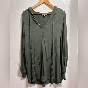 Market & Spruce Lightweight Hoodie Top • Green • Size XXL